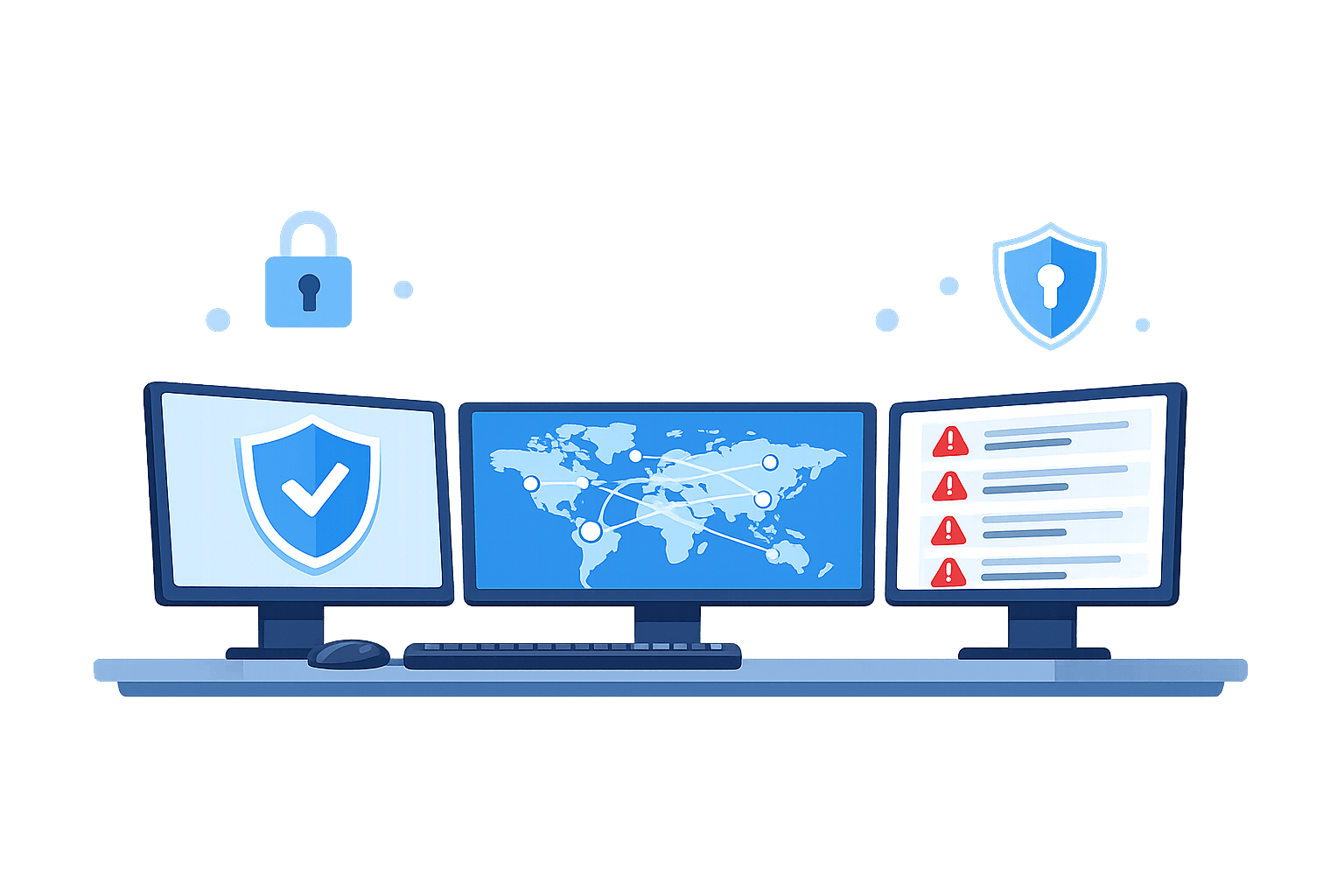 Security Operations Center analyst monitoring security alerts